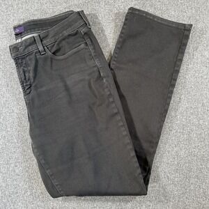 NYDJ Slim Straight Jeans Womens Size 12 Gray Lift Tuck Stretch Denim